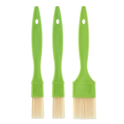 3-Piece Pastry & Basting Brush Set for Baking, Grilling, Cooking