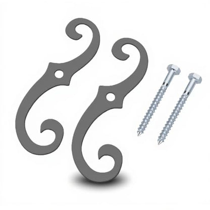 2pcs 6.3in Iron Shutter Dogs, Anti-Rust Exterior Tieback Fasteners with Screws