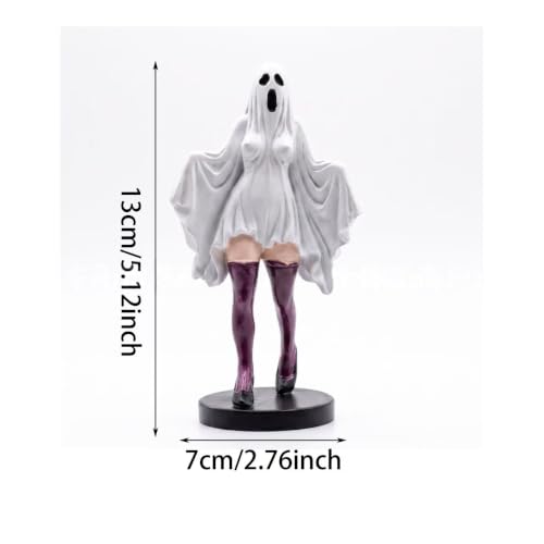 Halloween Ghost Resin Figurine with High Heels and Stockings – Spooky Halloween Decor Ornament