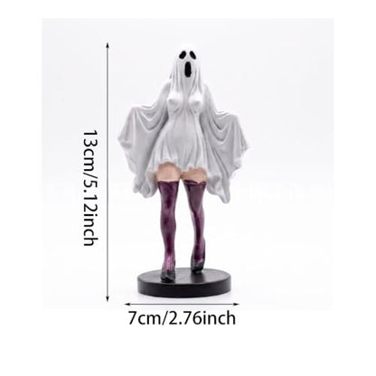Halloween Ghost Resin Figurine with High Heels and Stockings – Spooky Halloween Decor Ornament