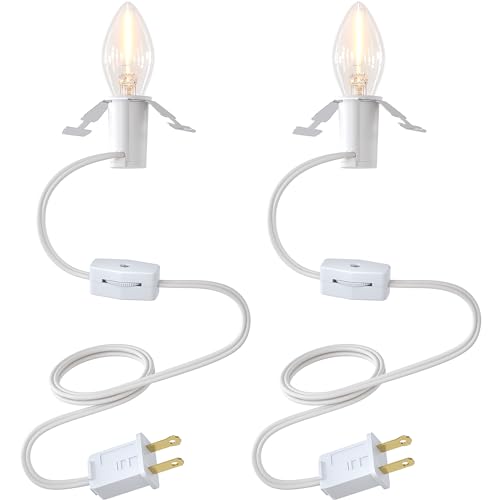 Christmas Village Lights Set with 1 LED Bulb - 6 FT Cord, 2 Pack - Warm Glow
