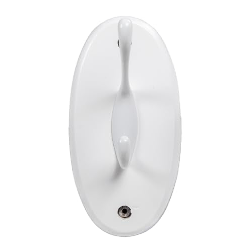 Double Bathroom Robe Hook White - Wall Mount Shower & Closet Accessory