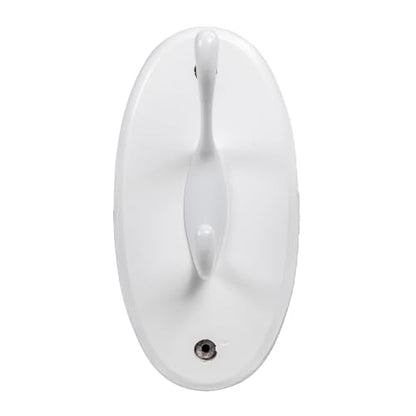 Double Bathroom Robe Hook White - Wall Mount Shower & Closet Accessory