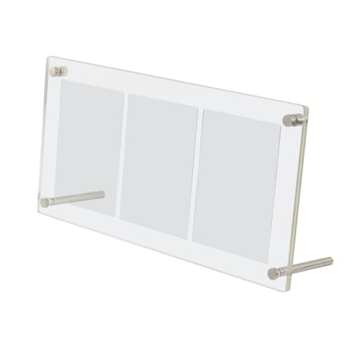Acrylic Photo Frame with 3 Card Slots - Horizontal Vertical Display Stand