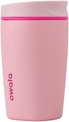 Owala SmoothSip Coffee Tumbler - Insulated Stainless Steel Travel Mug, BPA Free, 12 oz, Pink (Pucker Up)