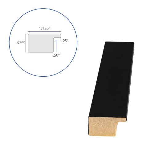 16x20 Inch Black Picture Frame - Custom Poster Frame with Acrylic & Mounting Hardware - Low Black Variation