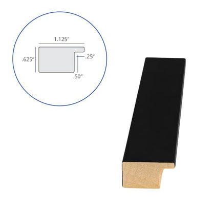 16x20 Inch Black Picture Frame - Custom Poster Frame with Acrylic & Mounting Hardware - Low Black Variation