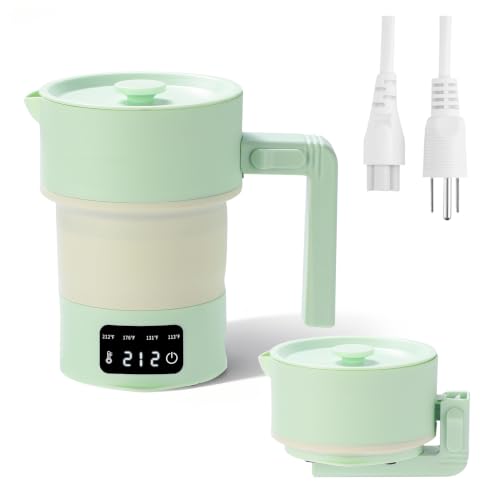 Foldable Electric Kettle 600ML Travel Water Boiler with 4 Temperature Settings