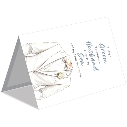 Wedding Card for Son DA-0208 - Sentimental Son Wedding Day Greeting Card with Envelope & Sticker