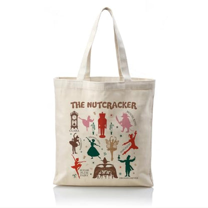 Nutcracker Canvas Tote Bag for Women, Reusable Shoulder Bag for Grocery & Beach