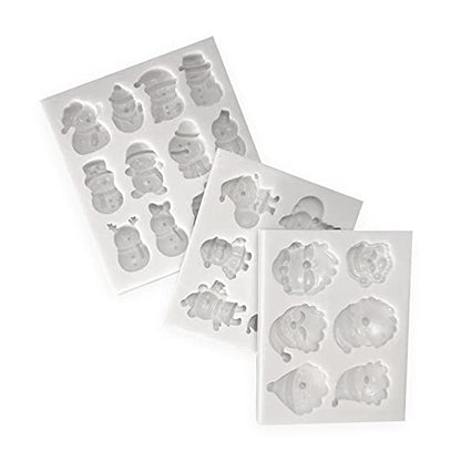 Christmas Elk & Snowman Silicone Mold for Cake Fondant Cookies Soap - Holiday Decor