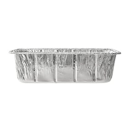 Restaurantware Pastry Tek 8.5 x 4.3 Inch Bread Pans 25 Oven-Ready Foil Pans - 2 LB Freezable Silver Aluminum Disposable Baking Pans Stackable For Meatloafs Banana Breads Or Pound Cakes