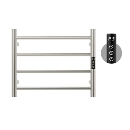 Brushed Nickel 4-Bar Wall Mounted Heated Towel Rack - Small Towel Warmer