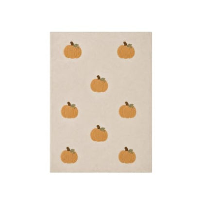 Cream White Tufted Pumpkin Flannel Throw Blanket - Fall Seasonal Decor