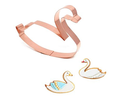 Swan Cookie Cutter 4 Inch - Handmade Copper Baking Tool for Holiday & Crafting