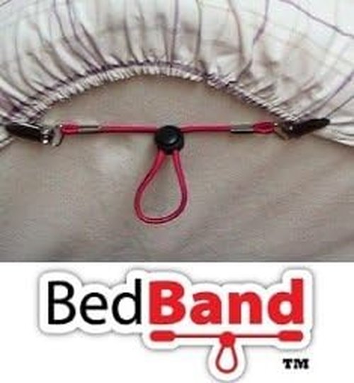 Bed Band | USA-Made Bed Sheet Holder - Patented Gripper & Suspender - Black, 1 Pack (4 Bands)