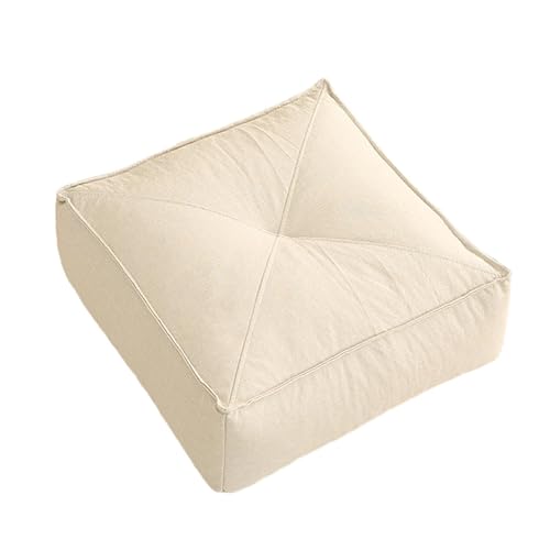 Meditation Floor Cushion Linen Seat Pad with PP Beads - Khaki