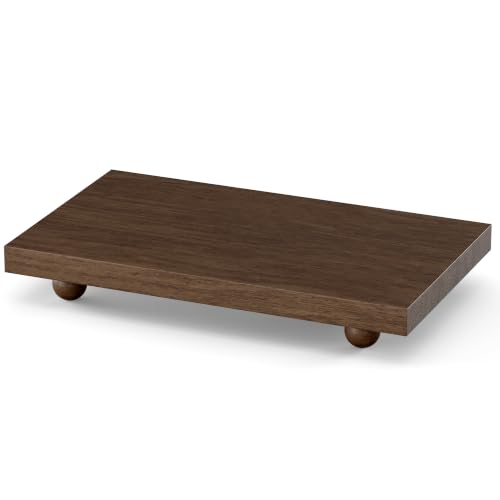 Solid Walnut Wood Riser Stand - 12x7 Rustic Pedestal Tray for Counter Decor - Variation of 12" x 7" x 1.8"