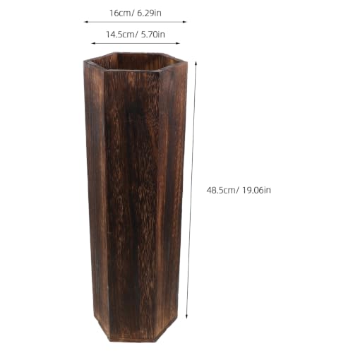 Rustic Wooden Umbrella Stand - Large Capacity Indoor Barrel Shape Organizer