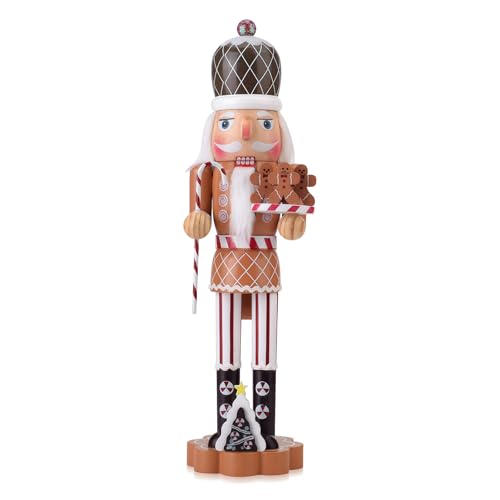 Gingerbread Nutcracker Soldier Decoration - 14.4 Inch Holiday Figure