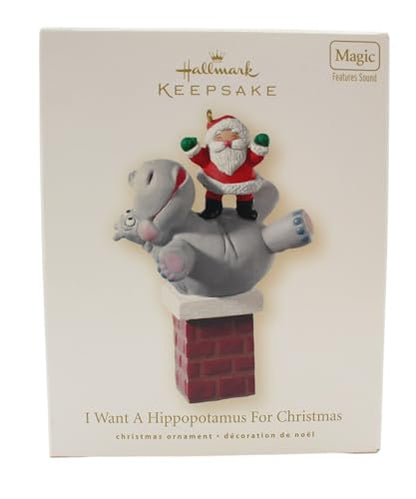 Hallmark 2008 Christmas Hippopotamus Musical Ornament - Holiday Decor