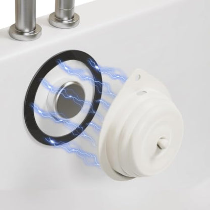 Magnetic Silicone Bathtub Overflow Drain Cover - Adjustable Water Level, 4.6 Inch Fit