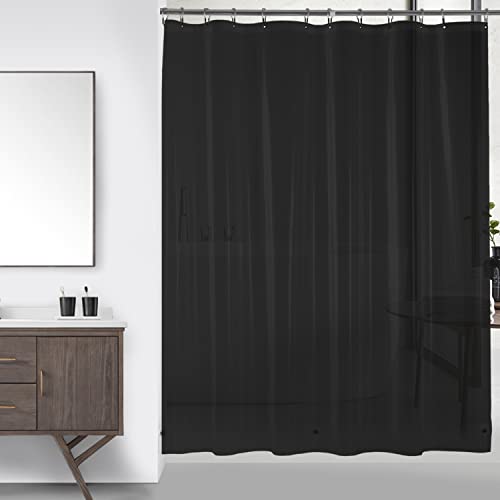 downluxe Shower Curtain Liner, PEVA Plastic Shower Liner with 3 Magnets, 72" x 72" Waterproof Bathroom Curtain, Grey, 1 Pack