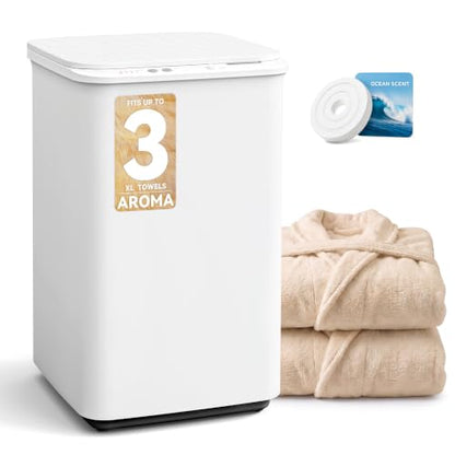 Manastin Heated Towel Warmer with Fragrance Disc Holder - White