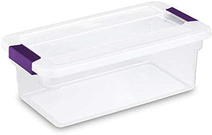 Sterilite 6 Qt ClearView Latch Storage Box - Stackable Plastic Container for Shoe Organization | 12-Pack