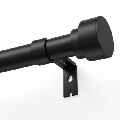 Black Adjustable Curtain Rods for Windows 32-144 Inches Heavy Duty 1-Inch Diameter