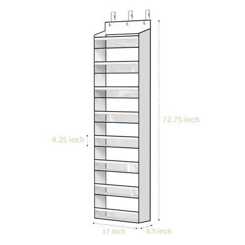 White 8-Tier Over-the-Door Hat Rack for Baseball Caps Large Capacity Organizer