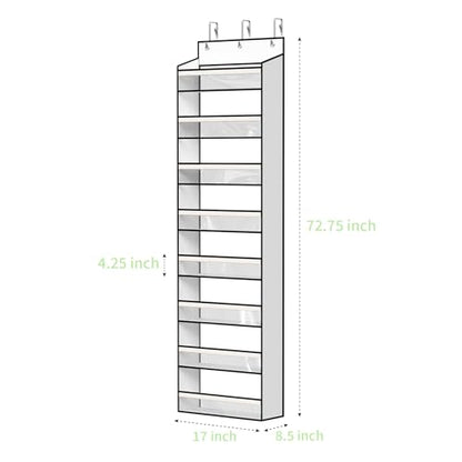 White 8-Tier Over-the-Door Hat Rack for Baseball Caps Large Capacity Organizer