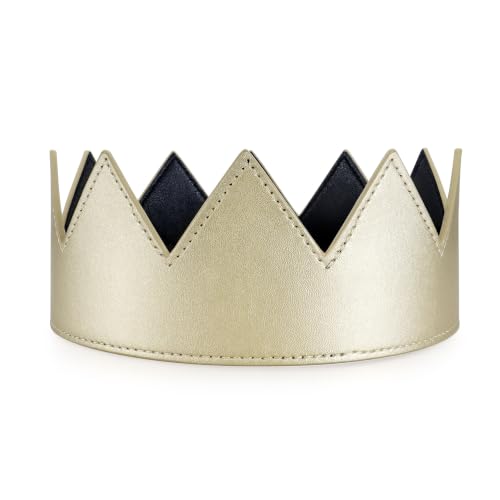 FM42 Multicolor PU Leather Crown with Adjustable Velcro - Gold Tone