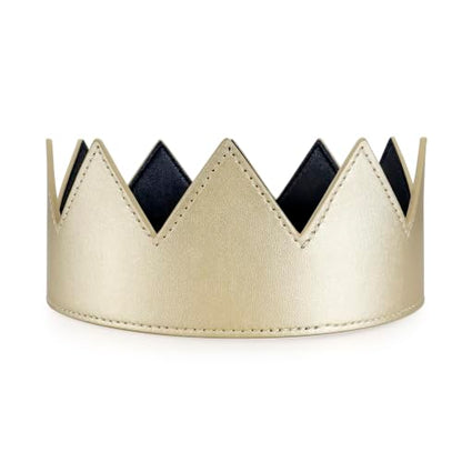 FM42 Multicolor PU Leather Crown with Adjustable Velcro - Gold Tone
