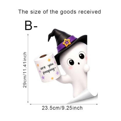 Halloween Ghost Toilet Seat Decal - Waterproof Bathroom Decor, Variation A