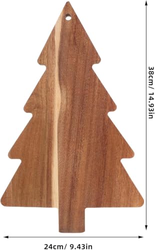 Christmas Tree-Shaped Wooden Charcuterie and Serving Tray - 14.9x9.4 Inches