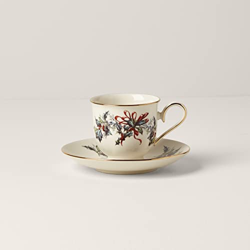 Lenox Winter Greetings Teacup - Holiday Christmas Drinkware, Ivory Bone China, Variation of Tea Cup