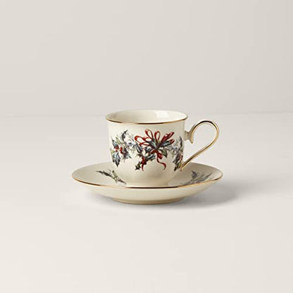 Lenox Winter Greetings Teacup - Holiday Christmas Drinkware, Ivory Bone China, Variation of Tea Cup