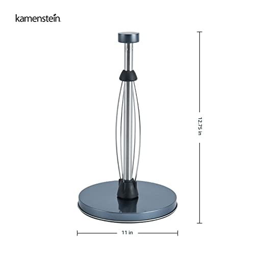 Kamenstein Perfect Tear Paper Towel Holder, 13-Inch, Bronze & 4554ASB Perfect Tear Patented Wall Mount Paper Towel Holder with Rounded Finial, 14-Inch, Silver