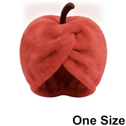 Cartoon Microfiber Hair Drying Towel Cap - Red, Fast Absorbent & Soft for Home Gym