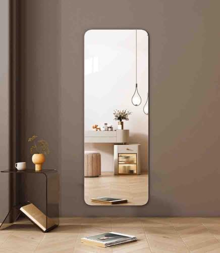 Self-Adhesive Full-Length Mirror Tile, 7.8x12 in, Pliable Acrylic Dress Mirror for Rentals