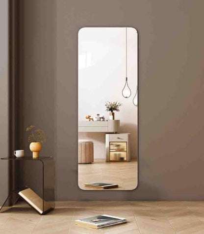 Self-Adhesive Full-Length Mirror Tile, 7.8x12 in, Pliable Acrylic Dress Mirror for Rentals