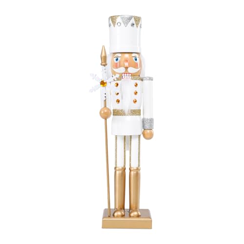 15 Inch Christmas Nutcracker Decorations - Multicolor White King Wooden Figure