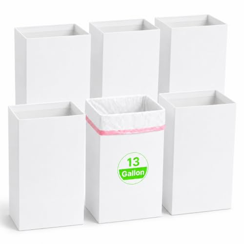 6 Pack 13 Gallon Disposable Pop Up Trash Cans for Parties and Events
