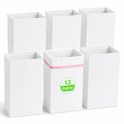 6 Pack 13 Gallon Disposable Pop Up Trash Cans for Parties and Events