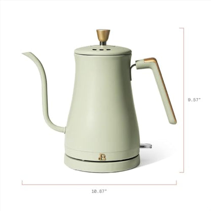 Electric Gooseneck Kettle 1L 1200W for Pour-Over Coffee & Tea, Green