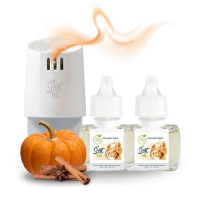 Pumpkin Spice Plug-In Diffuser Kit with 2 Refills - Natural Home Fragrance