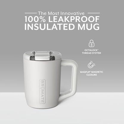 BrüMate Müv - 15oz 100% Leak Proof Insulated Coffee Mug with Handle & Lid - Stainless Steel Coffee Travel Mug - Double Walled Coffee Cup (Dark Aura)