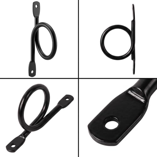 2 Pack Metal Curtain Rod Holders for 1.5 Inch Diameter Rods - Black, Rust-Proof