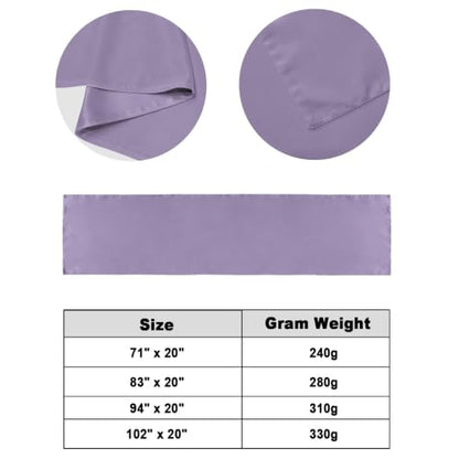 Cal King Lavender Bed Runner 102x20 Inch Decorative Satin Throw for Bed